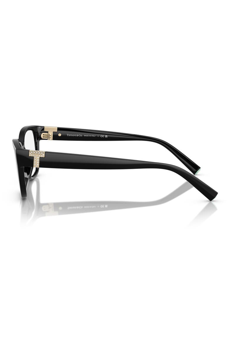 54mm Pillow Optical Glasses, Alternate, color, SHINY BLACK