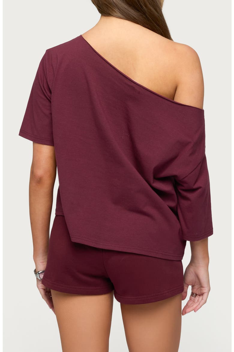 Davida Off the Shoulder Top, Alternate, color, WINE