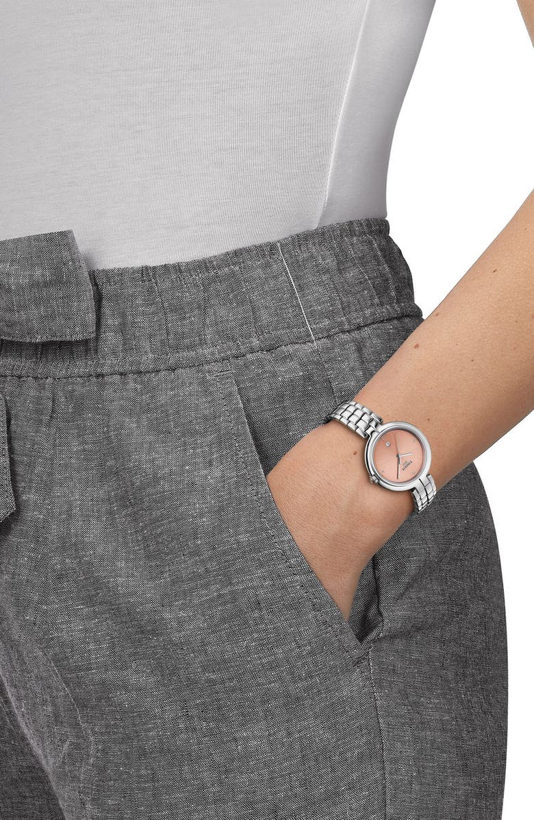 Tissot Flamingo Bracelet Watch, 30mm, Alternate, color, Pink/ Silver