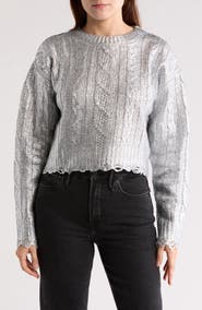 Vigoss Metallic Cable Stitch Sweater