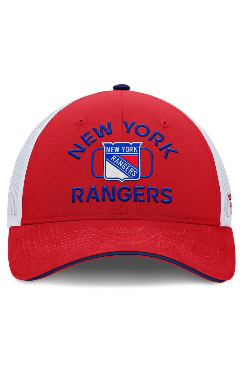 FANATICS Men's Fanatics Red/White New York Rangers Authentic Pro Rink Trucker Hat, Alternate, color, Red