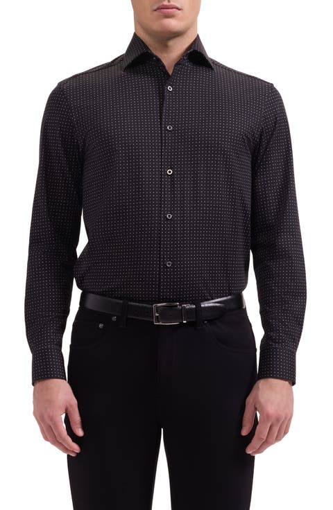 Devon OoohCotton® Micro Dot Print Button-Up Shirt