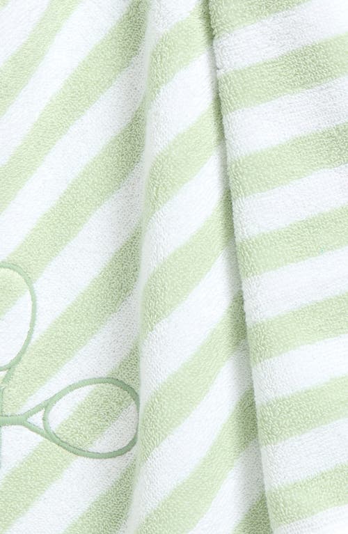 Weezie Stripe Organic Cotton Terry Towel In Green