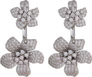 EYE CANDY LOS ANGELES Rose Cubic Zirconia Floral Drop Earrings