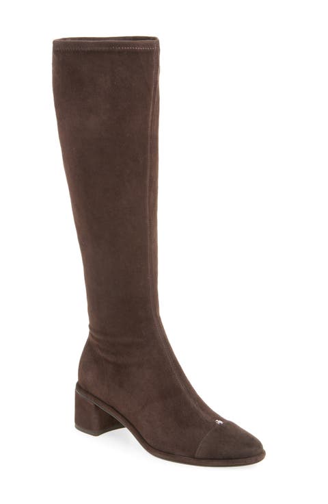 Cap Toe Knee High Boot