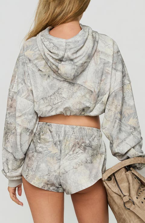 Mayse Bubble Hem Cropped Hoodie