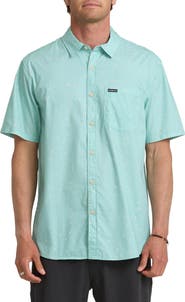 Quiksilver Ditsy Blossom Floral Classic Short Sleeve Cotton Button-Up Shirt