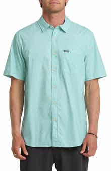 Quiksilver Ditsy Blossom Floral Classic Short Sleeve Cotton Button-Up Shirt