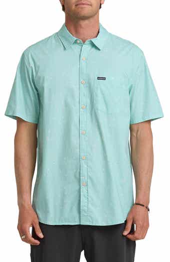 Quiksilver Ditsy Blossom Floral Classic Short Sleeve Cotton Button-Up Shirt