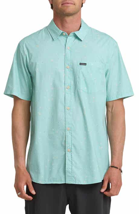 Quiksilver Ditsy Blossom Floral Classic Short Sleeve Cotton Button-Up Shirt