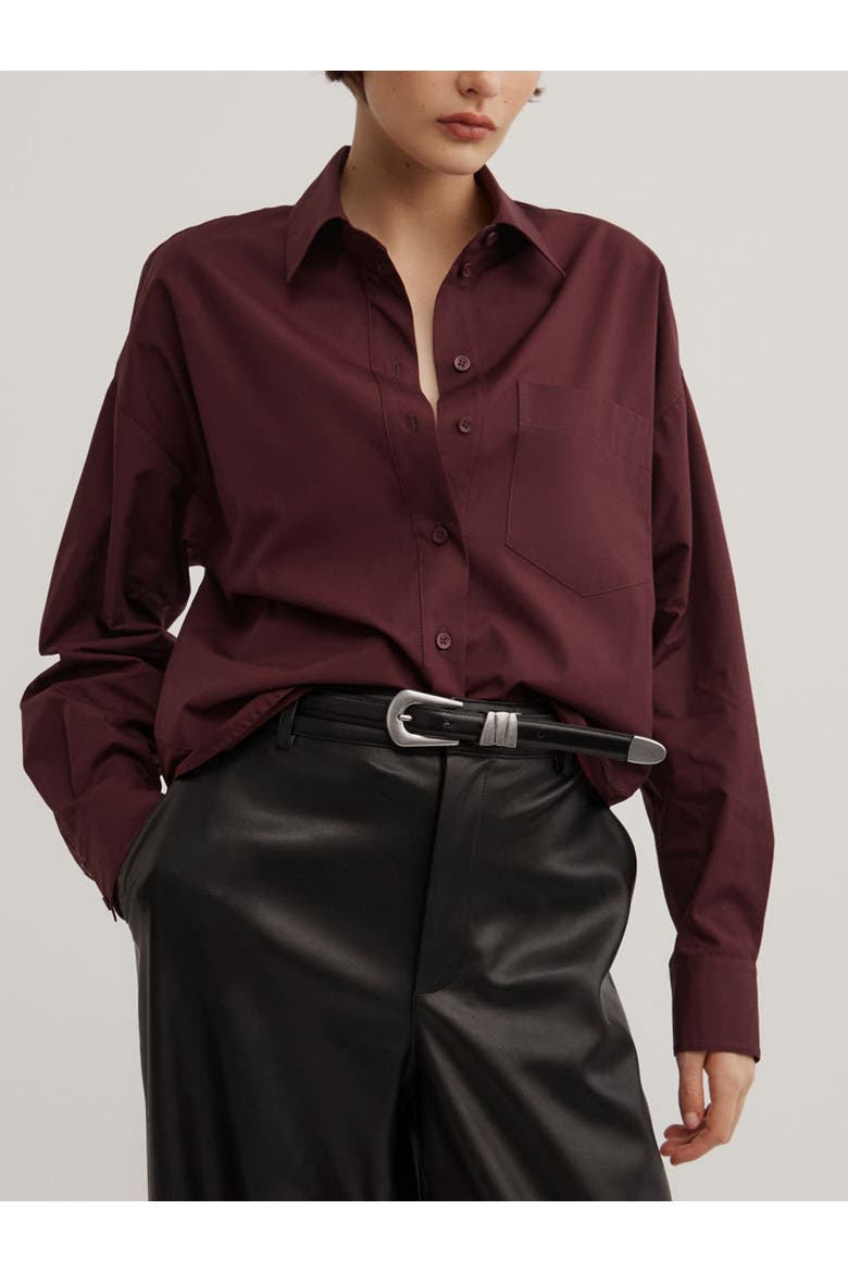 Sheer Insert Shirt, Main, color, Wine
