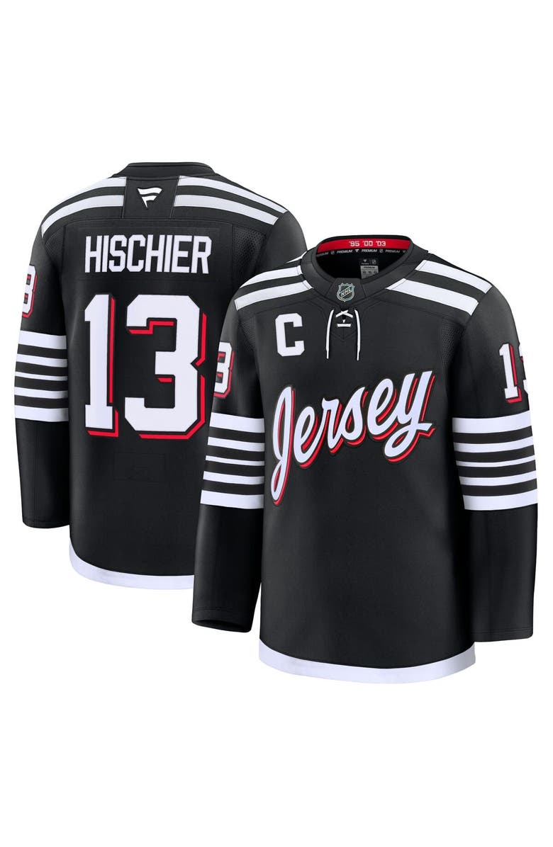 FANATICS Men's Fanatics Nico Hischier Black New Jersey Devils Alternate Premium Jersey, Alternate, color, 