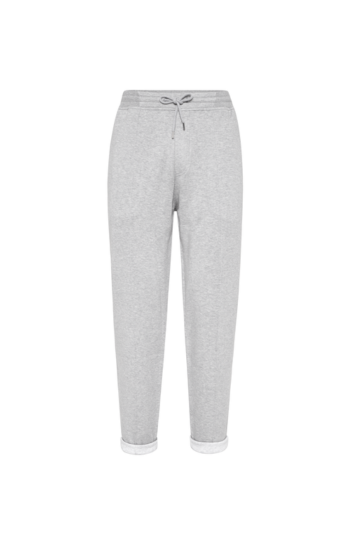 Brunello Cucinelli Trousers With Crête In Medium Grey
