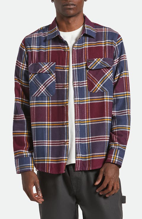 Bowery Plaid Flannel Button-Up Shirt