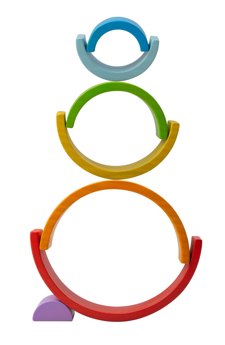 Bigjigs Toys Wooden Stacking Rainbow - Small, Alternate, color, Multicoloured