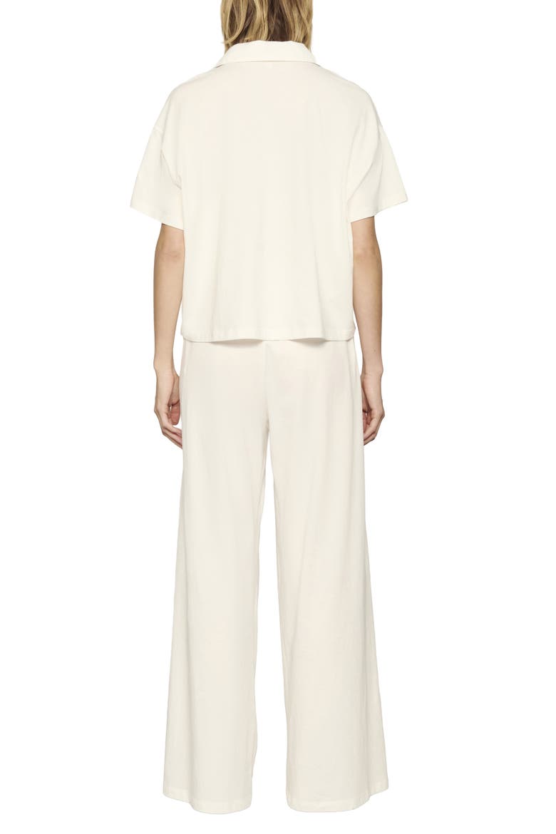 Pima Cotton Short Sleeve Pajamas, Alternate, color, IVORY