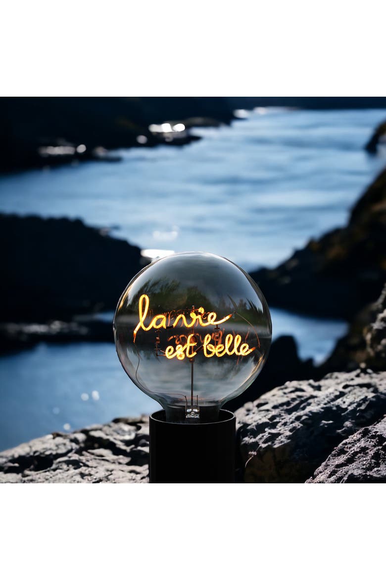 La Vie Est Belle Portable Table Lamp, Alternate, color, Black
