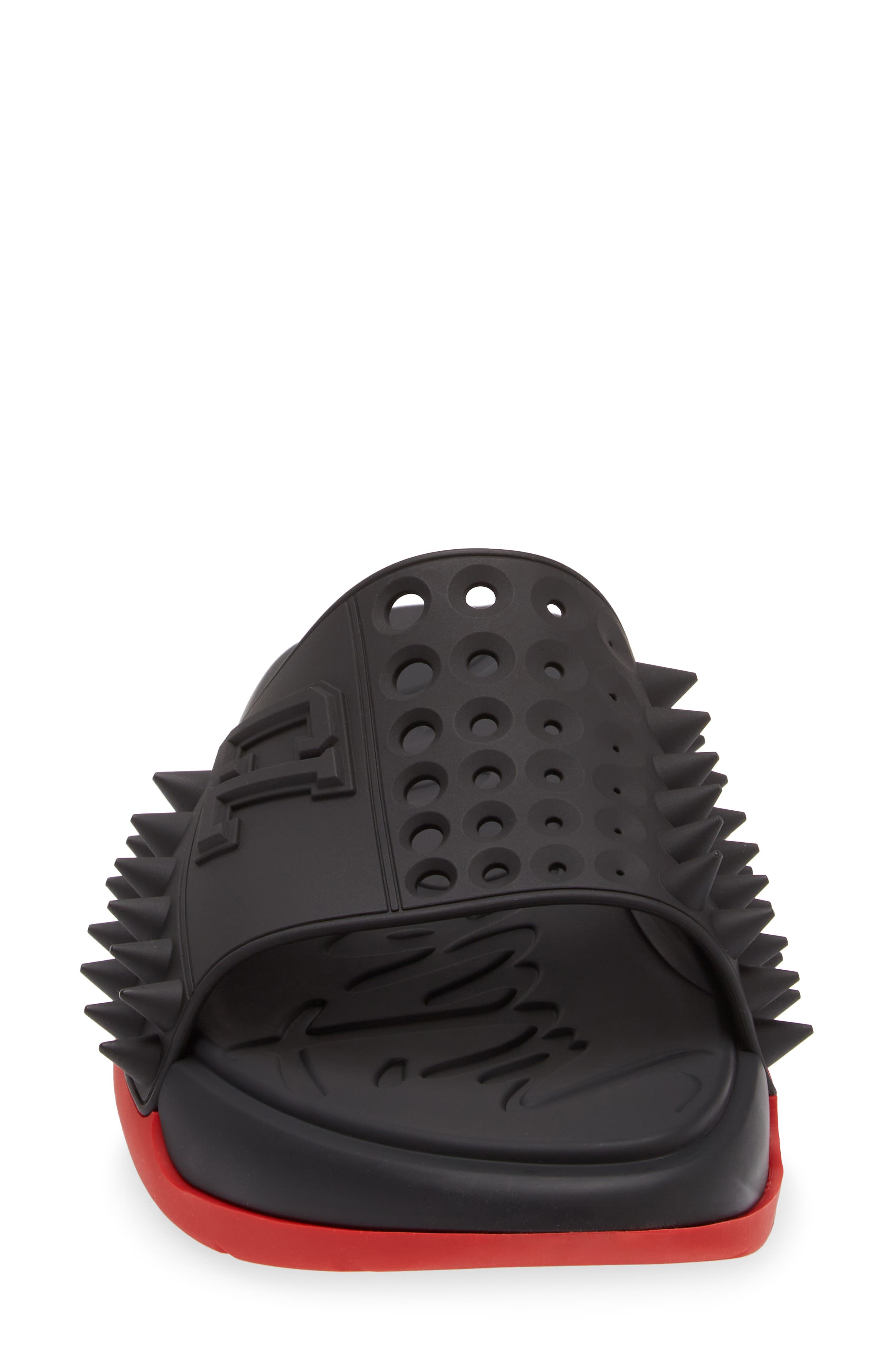 Christian Louboutin Take It Easy Slide Sandal, Alternate, color, Black