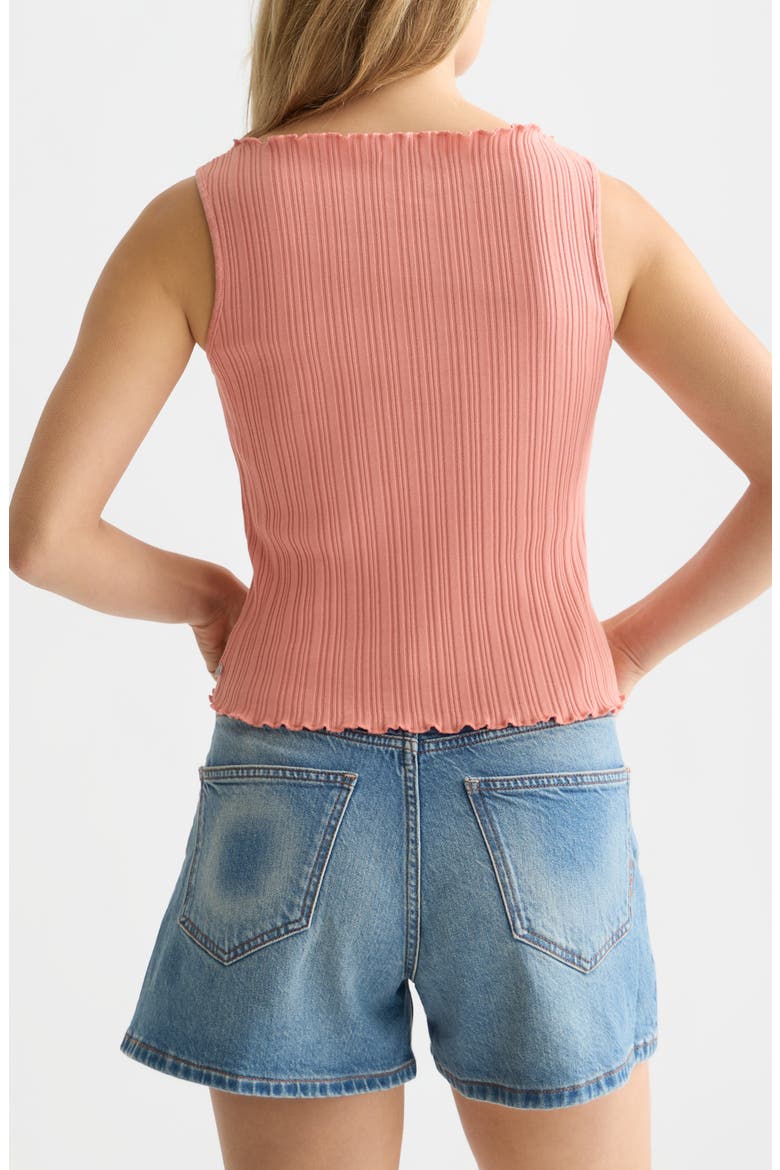 Boat Neck Cotton Rib Tank, Alternate, color, CANYON CLAY