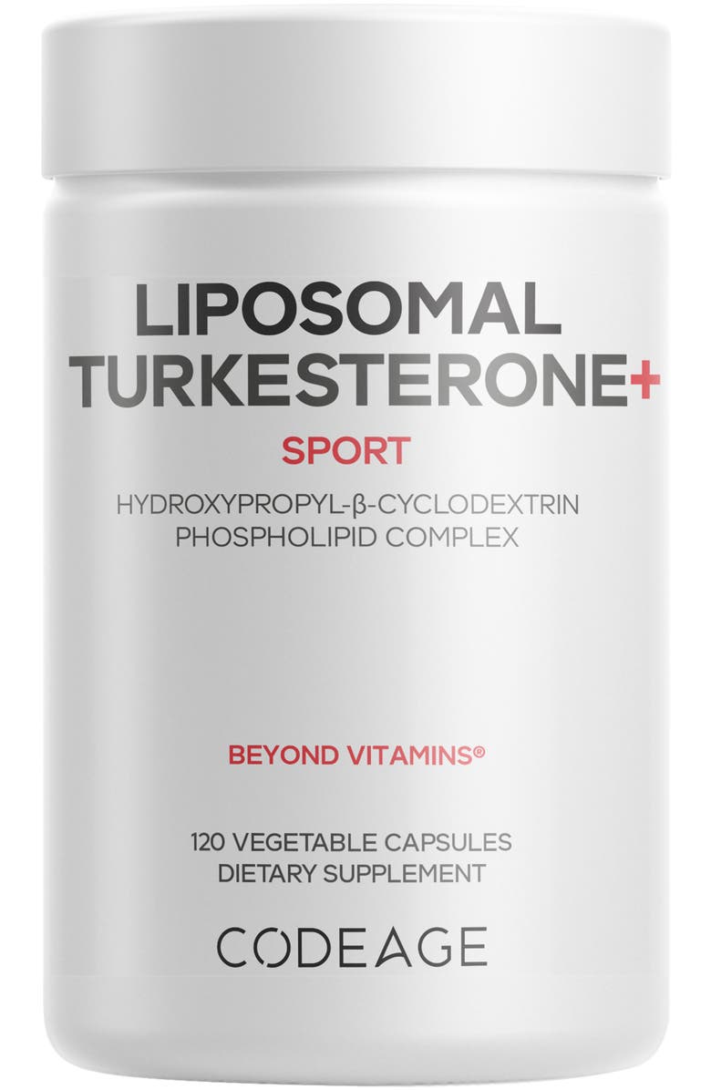 Codeage Liposomal Turkesterone 500 mg Supplement, Main, color, White