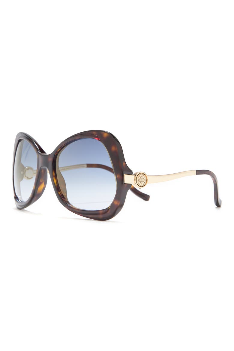 57mm Square Sunglasses, Alternate, color, DKHAVANA / BLUE MIRROR AP