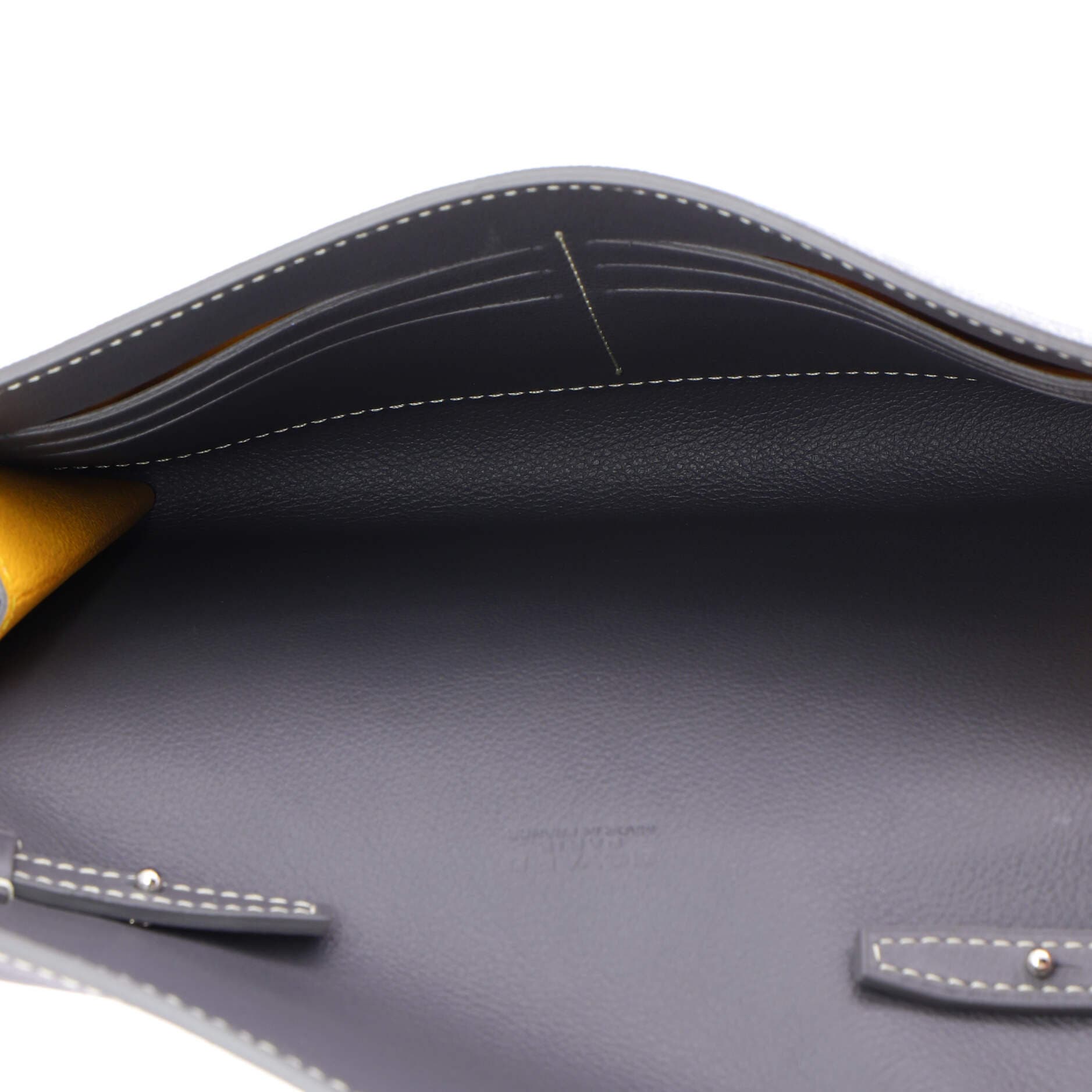 Pre-Owned Goyard Chypre Wallet on Strap Coated Canvas with Leather, Alternate, color, Gray