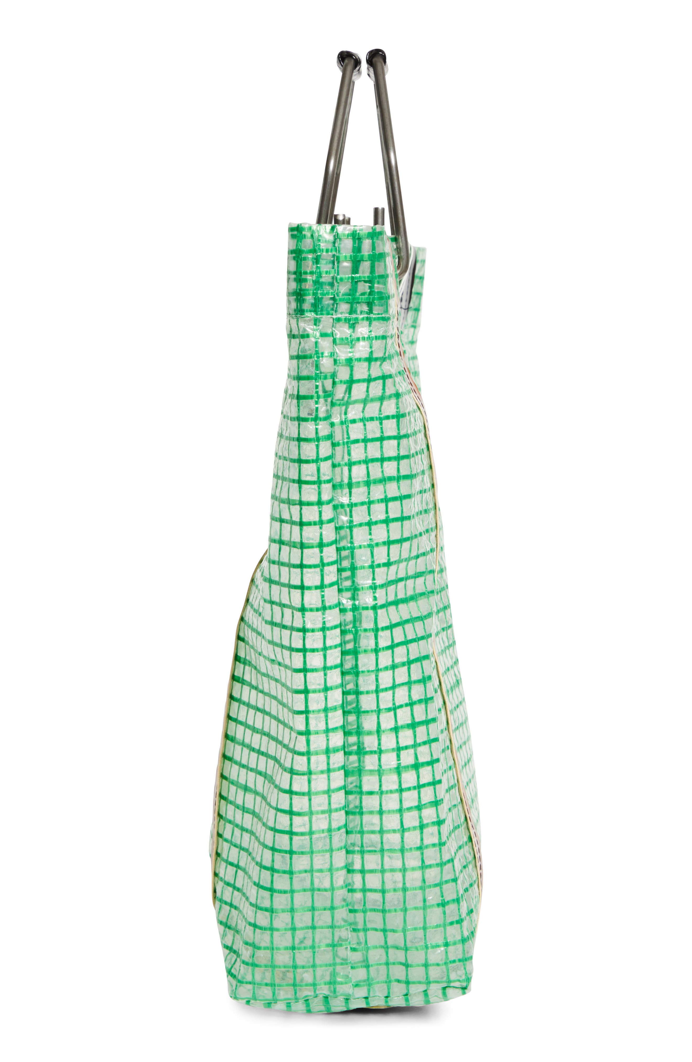 PLAN C Clear Shopper Tote, Alternate, color, Green/ Baked White Black