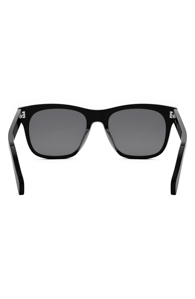 CELINE Triomphe 54mm Square Sunglasses, Alternate, color, Shiny Black / Smoke