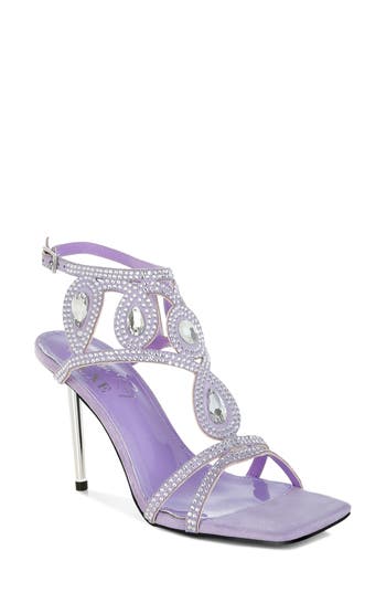 London Rag Fialka Crystal Embellished Stiletto Sandal In Lilac