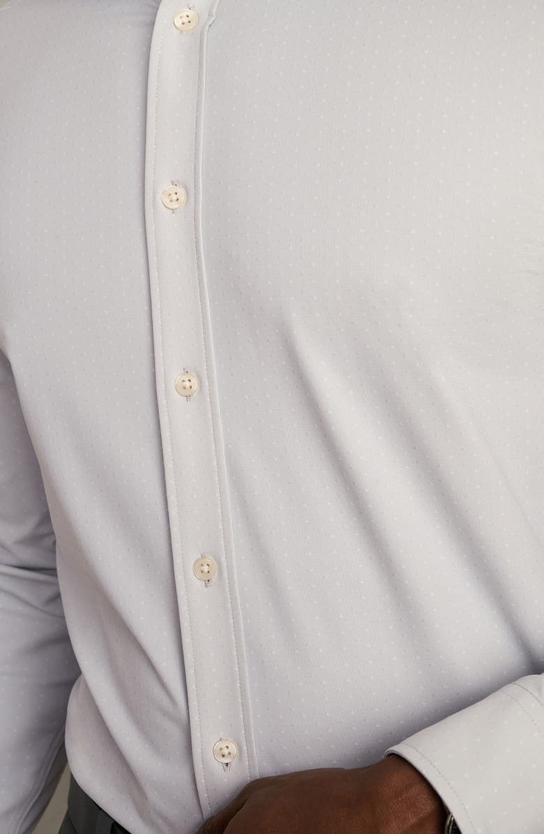 Rhone Commuter Slim Fit Button-Up Shirt, Alternate, color, Sleet Gray Micro Dot