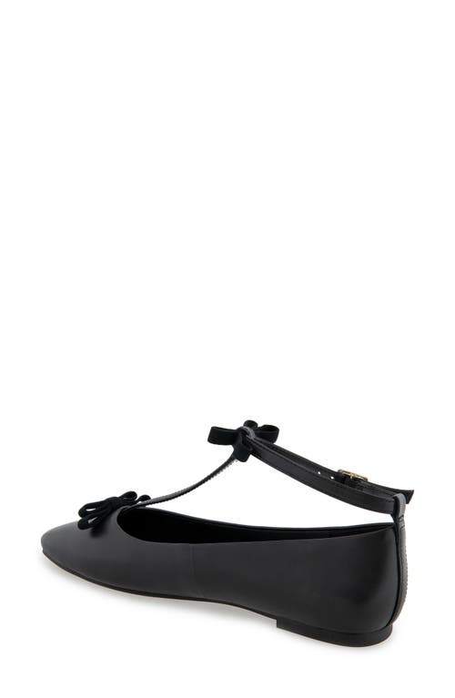 Kenneth Cole Juliet T-strap Flat In Black Leather