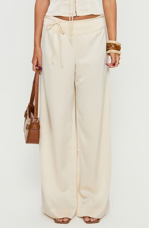 Aubrette Satin Wide Leg Pants