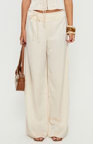 Princess Polly Aubrette Satin Wide Leg Pants