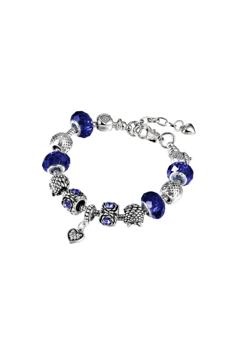 Heart Charm Bracelet, Main, color, Blue