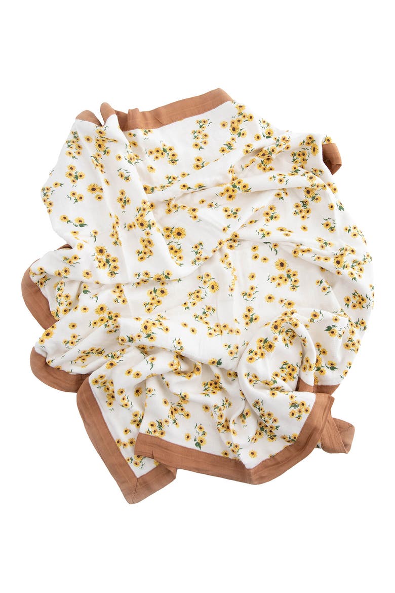 Deluxe Muslin Baby Receiving Quilt, Alternate, color, DITSY SUNFLOWER