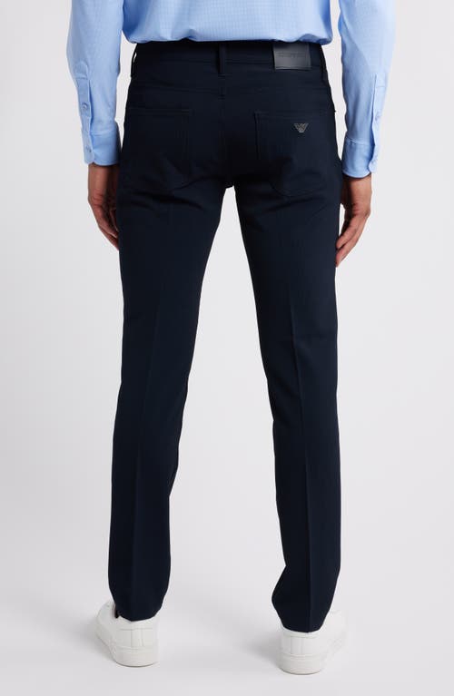 Emporio Armani Techno Corduroy Five-pocket Pants In Solid Blue Navy