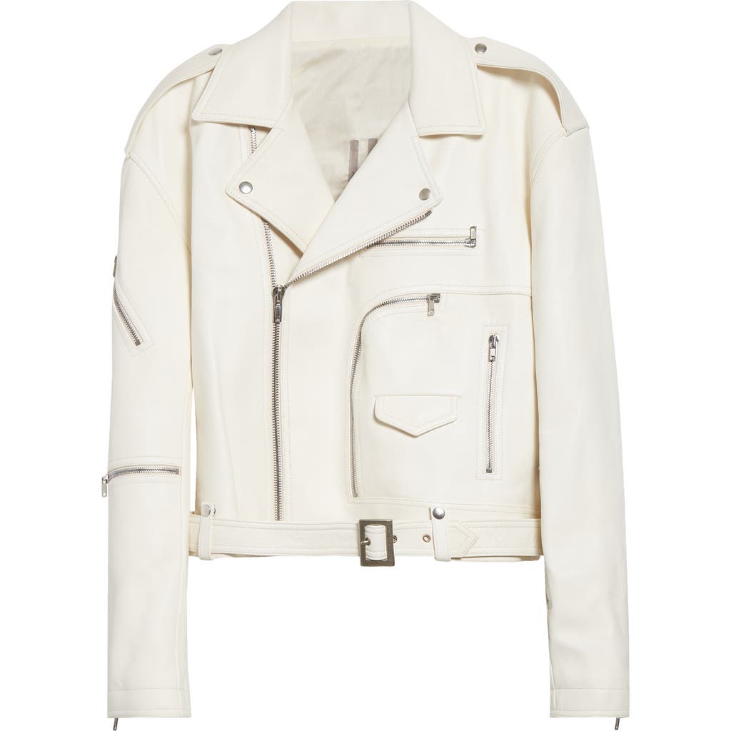 Rick Owens Jumbo Bauhaus Stooges Crop Leather Jacket In Multi