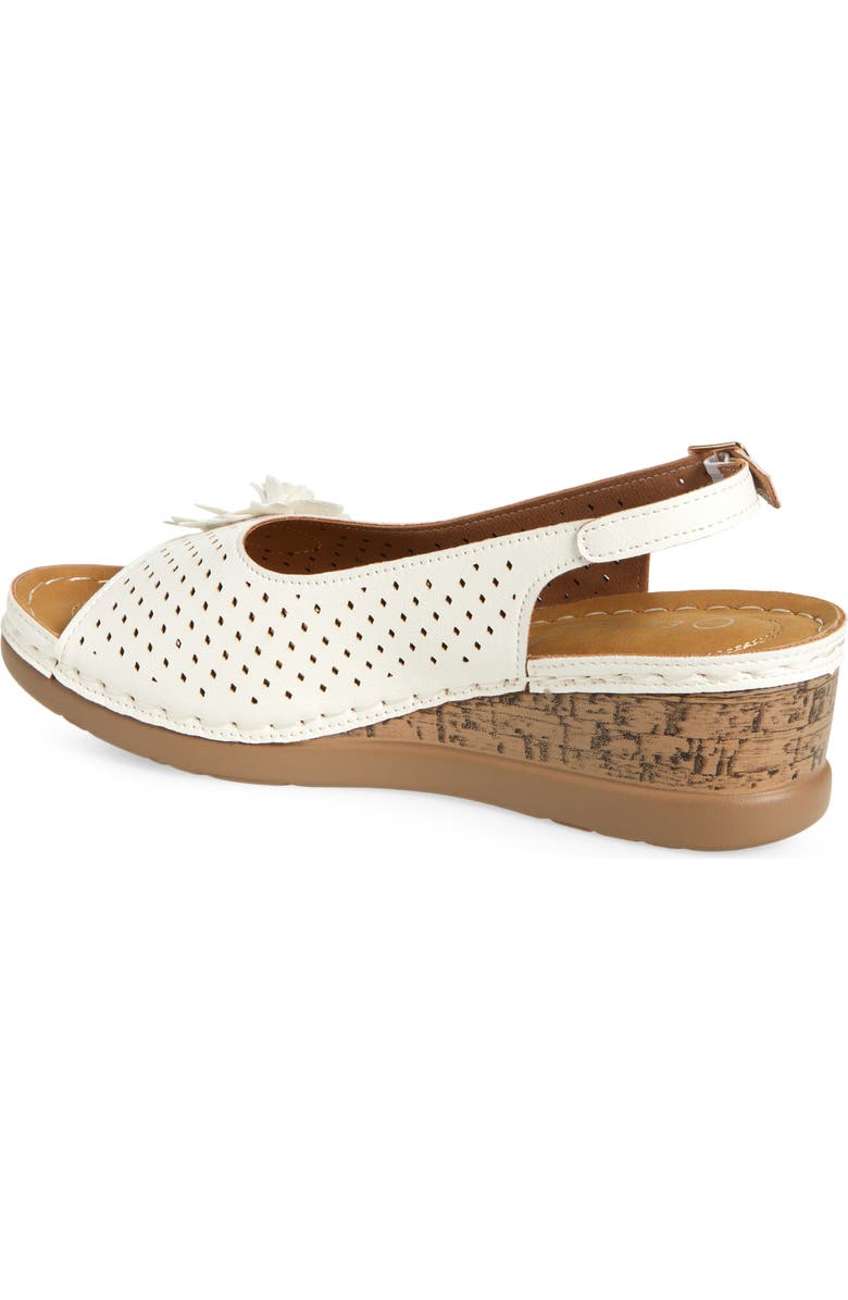 EXTREME BY EDDIE MARC Laser-Cut Wedge Slingback Sandal, Alternate, color, White