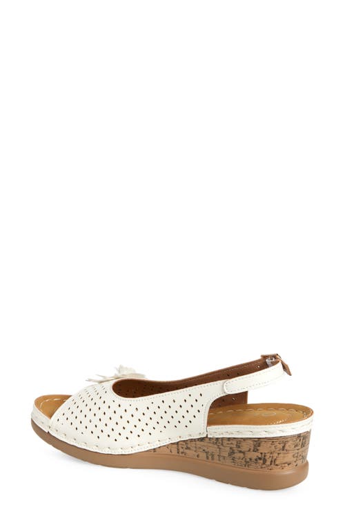 Extreme By Eddie Marc Laser-cut Wedge Slingback Sandal