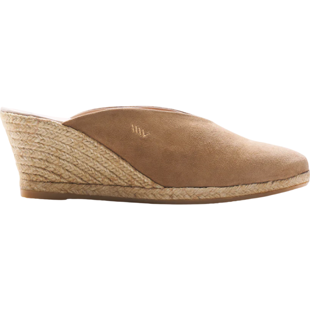 Viscata Truja Suede Espadrille Mule Wedges In Camel