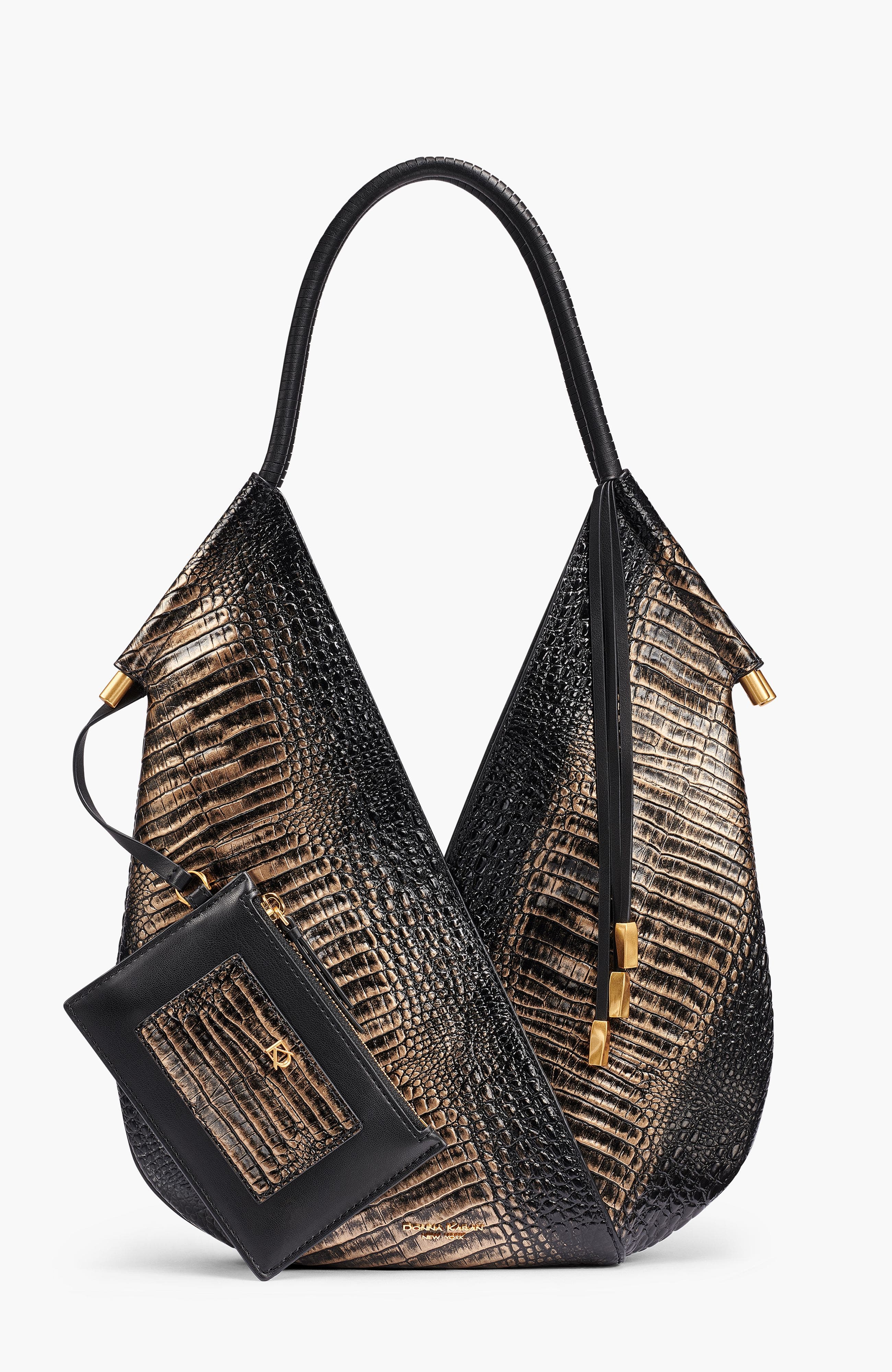 Black/Gold Crocodile