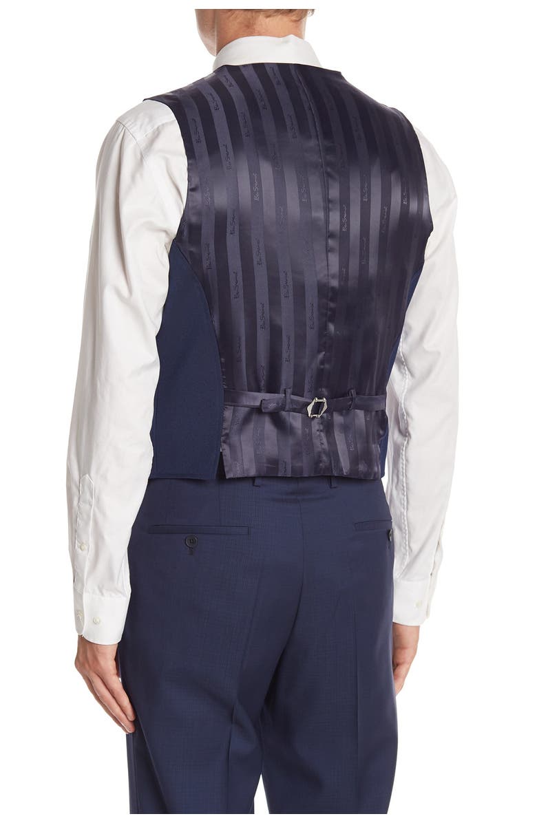 Ben Sherman Blue Birdseye Six Button Suit Separate Vest, Alternate, color,