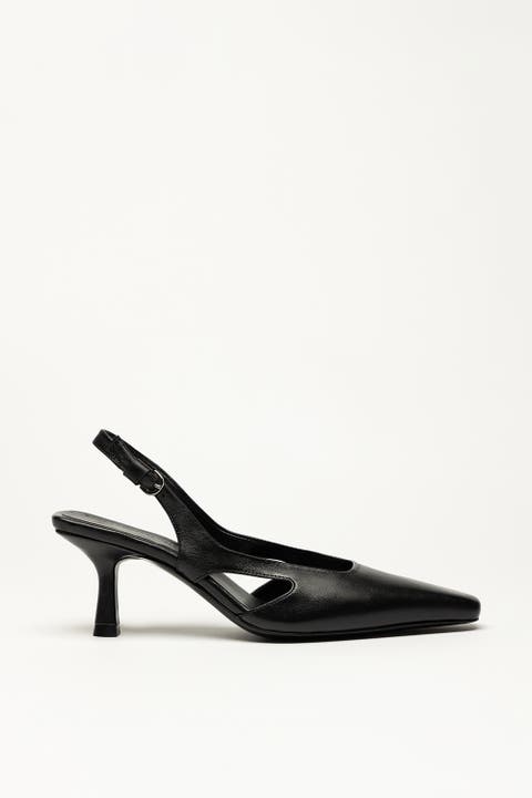 Holton Smooth Leather Slingback Heels