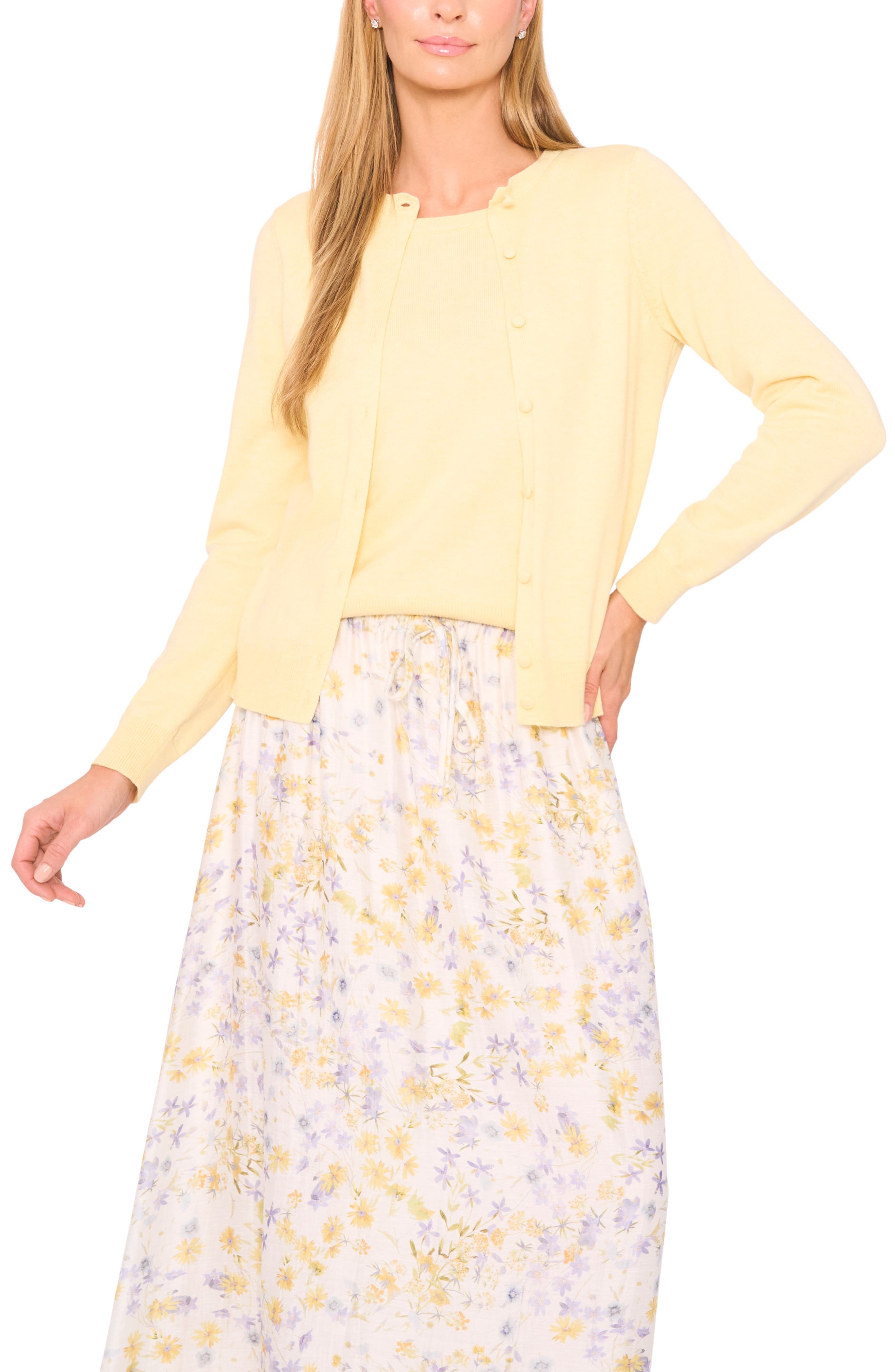 Attached Tank Cardigan Sweater - image 3