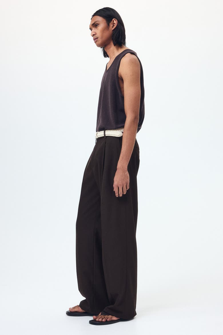 Loose-fit Tailored Pants, Alternate, color, Dark brown