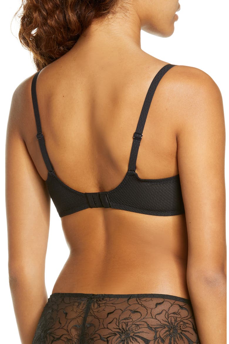 Fleurs Demi Bra, Alternate, color, BLACK