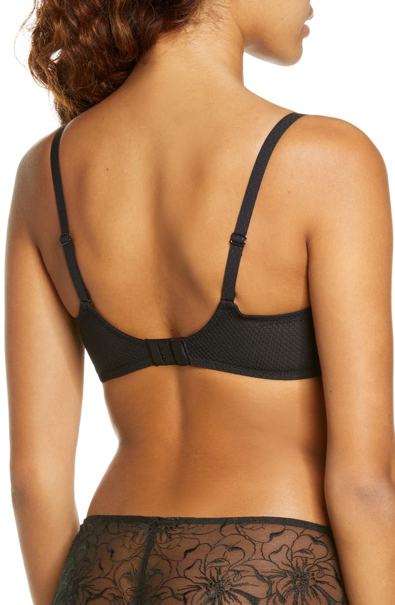 Chantelle Lingerie Fleurs Demi Bra, Alternate, color, Black