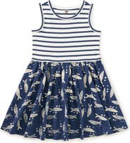 Tea Collection Print Mix Tank Skirted Dress