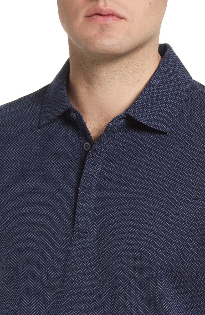 Robert Barakett Creston Micropattern Jacquard Polo, Alternate, color, Navy