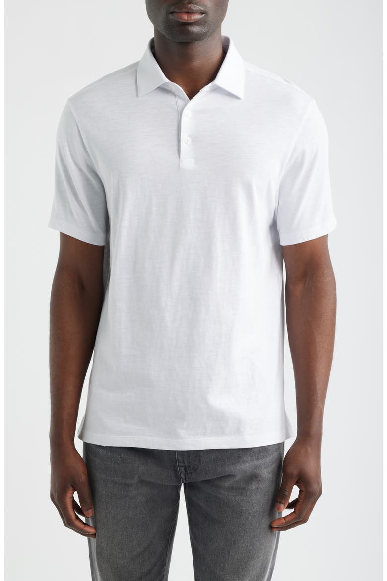 Brightwood Slub Cotton Polo, Main, color, WHITE